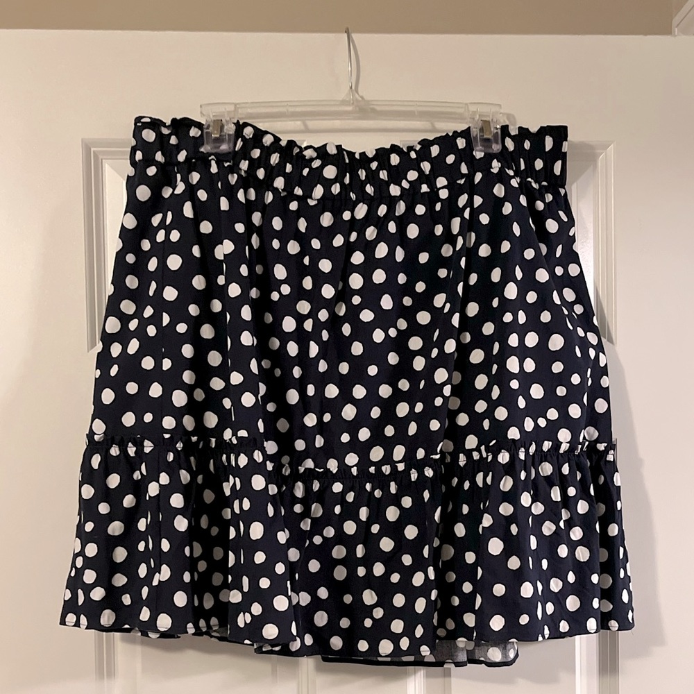 LOFT Tiered Skirt Navy and White
